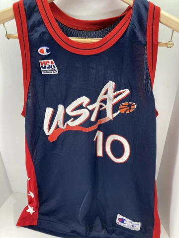 Champion Reggie Miller #10 USA Olympic Dream Team NBA Jersey Men's 48 Vintage Cover