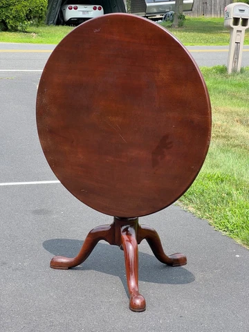 Antique Mahogany Queen Anne Birdcage Tilt Top Table c. 19th century Cover