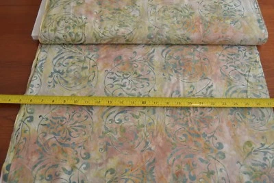 By 1/2 Yd, Green & Tan Batik Cotton, Moda/Close to Heart/Laundry Basket, B385 - Image 1 of 4