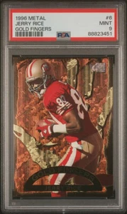 1996 Fleer Metal JERRY RICE GOLD FINGERS INSERT PSA 9 MINT LOW POP 49ers #6 - Picture 1 of 2