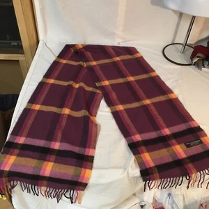 Unbranded Purple Plaid Scarf 100% Cashmere Scotland Made Free Shipping! - Picture 1 of 3