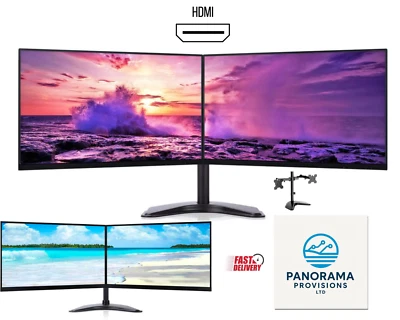 Dual Monitor Screen Bundle 2x22" 1680x1050 HDMI Monitors Grade A,New  Dual Stand - Image 1 of 4
