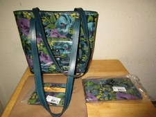 Patricia Nash Deep Blue Nature Collection Banbury Tote Wallet Credit Card Holder
