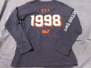 Boys VINEYARD VINES Long Sleeved Tee Shirt - Sz S 8-10 - Blue w/ WHALE Est 1998 - Picture 1 of 2