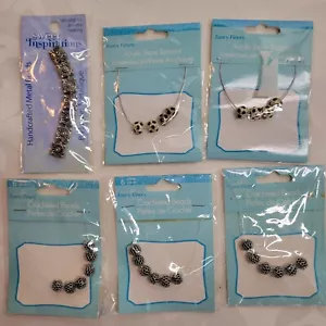 Lote de 6 piezas cuentas de metal y espaciadores para hacer joyas acabados elegantes inspiraciones dulces - Imagen 1 de 14