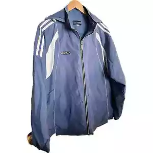 Slazenger Zippered Jacket, Blue/Grey. Size 100 Removable Hood - Picture 1 of 8