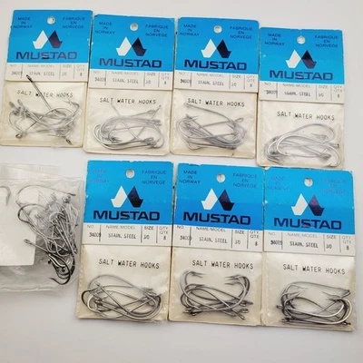 Ganchos para moscas de agua salada Mustad de acero inoxidable 34009 O'Shaughnessy 3/0 2/0 Foto 1 de 4