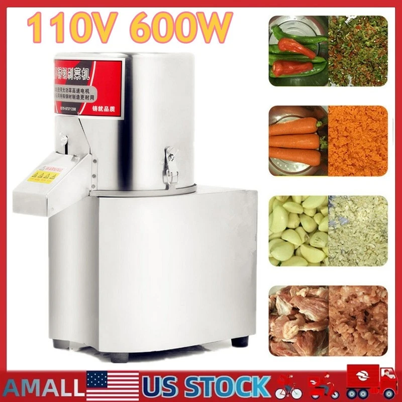 110V Stainless Steel Electric Vegetable Chopper Cutter Commercial Food Processor