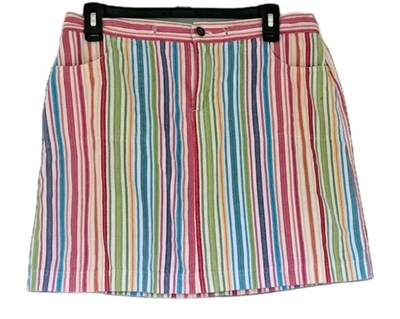Christopher & Banks Women's Size 10 Rainbow Striped Mini Skort Vacation Resort - Image 1 of 4