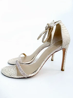 Stuart Weitzman Nudistsong Ivory Phyton Sandals US9 - Image 1 of 4