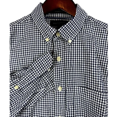 Banana Republic Untucked Slim Fit Gingham Check Button Down Shirt Mens Size M - Image 1 of 4