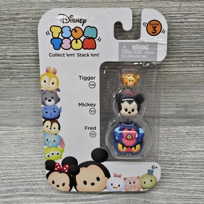 Disney Tsum Tsum Series 3 3-Pack Figures Tigger Mickey Fred Jakks Pacific Sealed - Image 1 of 4