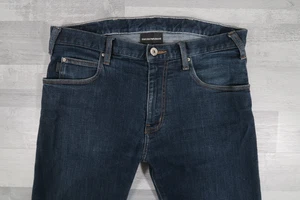 Pantalones de mezclilla para hombre Emporio Armani J45 elásticos rectos calce regular azules W32 L28 - Imagen 1 de 13