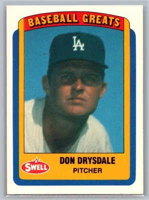 1990 Swell Baseball Greats #62 Don Drysdale - Image 1 of 2