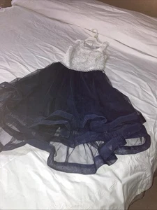 SPEECHLESS Girls Pretty Navy Blue Rhinestone A-line Formal Dress Size 16 - Picture 1 of 9