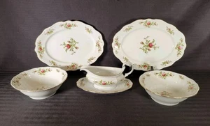 JUEGO DE SERVIR 2 platos, 2 cuencos, Gravy Boat Johann Haviland Traditions rosa musgo - Imagen 1 de 19
