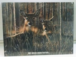 Ciervo en el bosque - El que duda - Letrero de metal vintage ¡SOLO UNO!! - Imagen 1 de 1