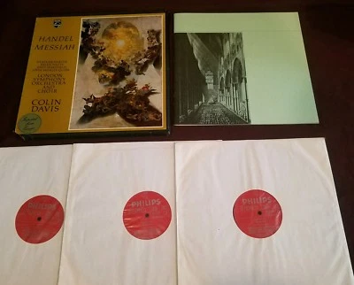 Handel Messiah 3 LP set Davis Philips Netherlands import w/ booklet 802 721 AY - Image 1 of 4