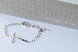 Bracciale maglia croce Silpada in buona fede argento sterling 925 - Foto 1 di 12
