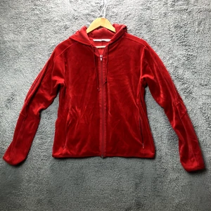 Womens Vintage Tommy Hilfiger Red Velour Sweatsuit Size Large full zip - Picture 1 of 13