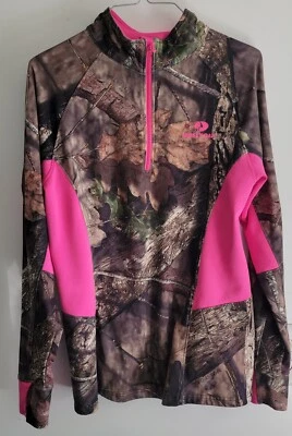 Pullover para mujer Mossy Oak camuflaje Breakup Infinity rosa 1/4 cremallera talla M mediano Foto 1 de 4