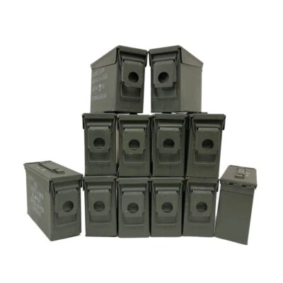 12 罐! TWELVE 30 Cal 1 级空弹药盒。 M19A1弹药罐 — 第 1/3 张图片