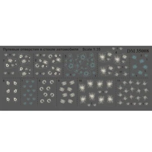 Decal Bullet Holes in the Glass of a Car Dan Models 35008 For Scale Kit 1:35  - Picture 1 of 12