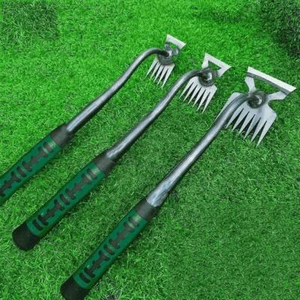 2-in-1 Garden Rake & Shovel – Weed & Grass Root Remover | 5/6/11 Tooth Tool - Picture 1 of 27