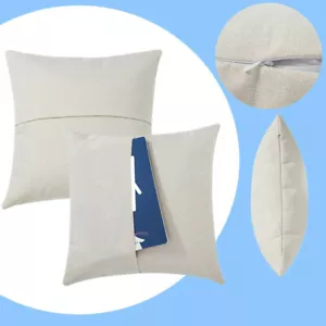 Funda de almohada de bolsillo de lino en blanco de sublimación 1/4/10 pieza cojín hágalo usted mismo cubierta artística regalos - Imagen 1 de 13