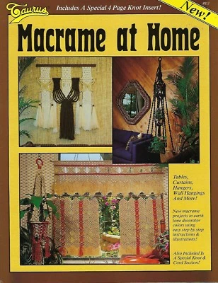 Macrame At Home Decor Craft Instruction Book #917 w/ Window Curtain Pattern Vtg - Image 1 of 4
