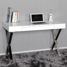 White High Gloss Dressing Table Drawer Computer Desk Office Vanity Console Home 