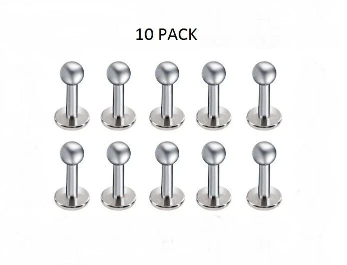 10 Pack Chirurgenstahl Lippenscheiben Knorpel Helix Lippe Bars 6mm 8mm Oder 10mm - Bild 1 von 1