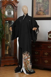 DEAR VANILLA JAPANESE TOMESODE SILK KIMONO WOMEN'S AUTHENTIC JAPAN MADE VINTAGE - Picture 1 of 8