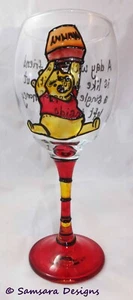 Winnie Puuh Wein Gin Kelche Gläser Geschenk handbemalt Bär Disney Craft Beer - Bild 1 von 10