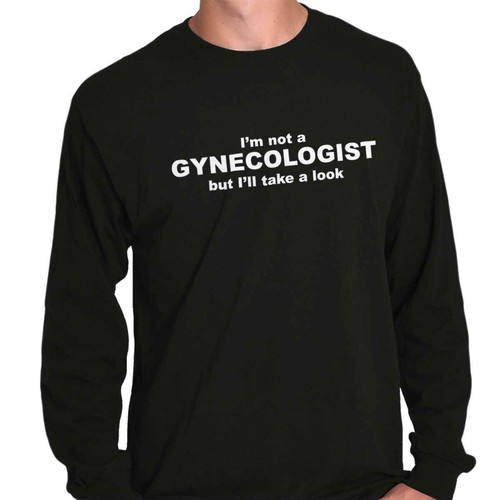 RHUDE T shirt maglietta manica lunga ginecologo maleducato offensivo novità regalo per uomo