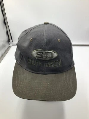 Gorra de béisbol vintage de algodón a presión caqui/gris South Dakota (SD) H10 Foto 1 de 4
