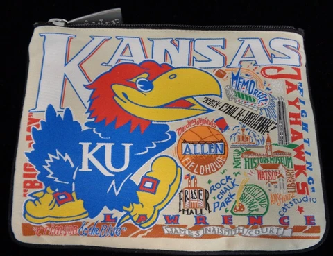 Catstudio KANSAS JAYHAWKS Zippered Pouch Makeup Phone Bag Cover