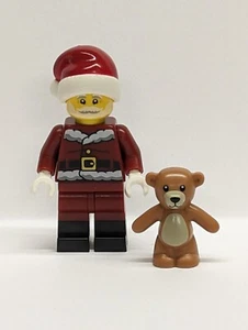 Lego BAM Minifigure - Santa Claus & Teddy (Dark Red Outfit) NEW Father Christmas - Picture 1 of 1