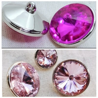 10x Shiny Glass Crystal Rhinestone Buttons DIY Shirt Clothing Sewing Decor Trims - Image 1 of 4