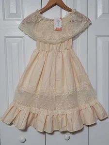 Niñas Vestido Boutique Crochet Encaje Crema Volantes Elegante SIN TALLA Boda Ivy City - Imagen 1 de 14