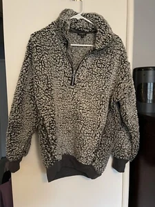 Pullover Express Sherpa Media Cremallera Pequeño Gris - Imagen 1 de 7