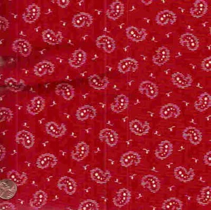 Indigo Paisley red white paislies Michael Miller fabric - Picture 1 of 1