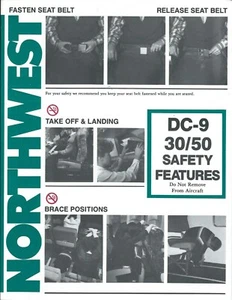 Safety Card - Northwest - DC-9 30 / 50 - c1989 (S4181) - Picture 1 of 1