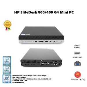 HP EliteDesk 800/400 G4 Mini PC i7 8th Gen. 2TB SSD 64GB RAM Win 10 11 Desktop