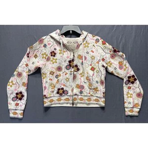 American Rag Cie girl's hoodie with 70's floral print. Size L casual streetwear - Picture 1 of 4