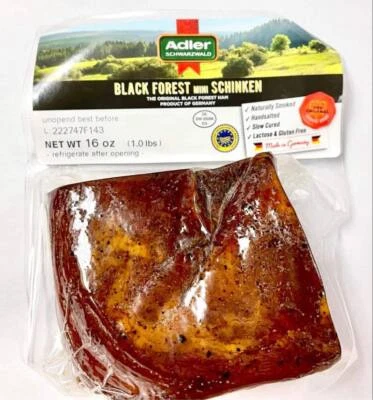 ADLER Black Forest Smoked Ham 1 piece not sliced 15oz $18.75 !! US SELLER !!