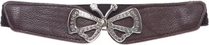 »RETRO BUTTERFLY« Schmetterling TAILLENGÜRTEL Stretch Dunkelbraun Rockabilly - Bild 1 von 2