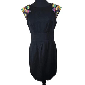 Trina Turk Los Angeles Black Womens Dress Size 6 Beading Lace Cocktail Whimsy - Picture 1 of 11