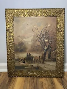 Quadro cornice vintage in legno ornato gesso 21 1/4 x 25 5/8 - Foto 1 di 24