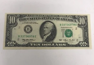 1993 Federal Reserve Note $10 B New York, New York - Picture 1 of 2